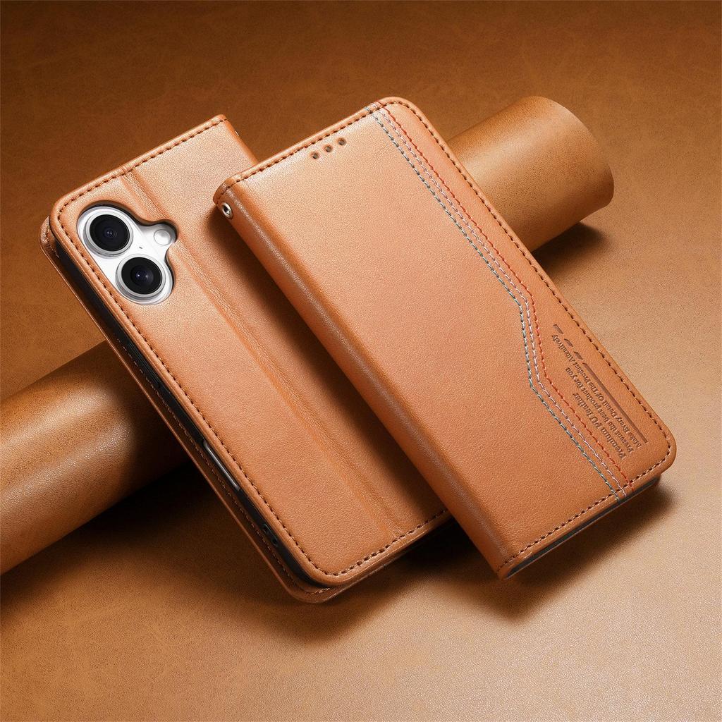 iPhone 17 Leather Flip Case with Magnetic Card Slot
