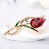 Lady Elegant Tulip Flower Multicolor Rhinestone Brooch Pin Evening Party Jewelry AVE
