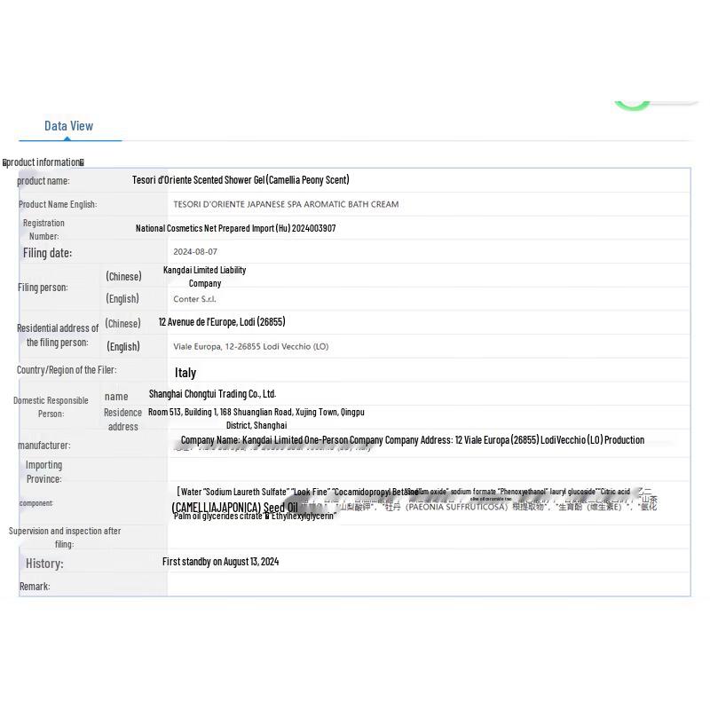 Oriental Gems Camellia Peony Scented Shower Gel