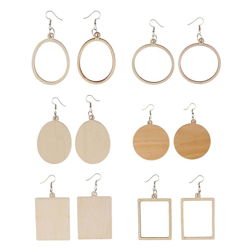 Geometric Earrings Wooden Drop Ear Stud For Women