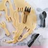 Cute Knife Fork Spoon Shaped Cookie Cutters Tableware Biscuits Moulds Stamps Stainless Steel Fondant Embossing Baking Tools