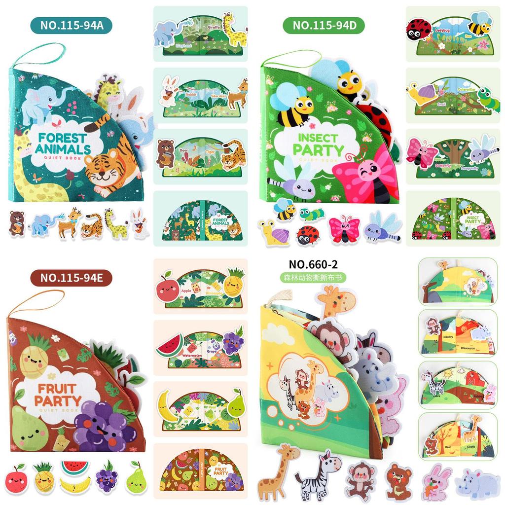 Baby Fabric Book With Water Washable Tearing Tactile Soft Educational Toy For Early Learning Development