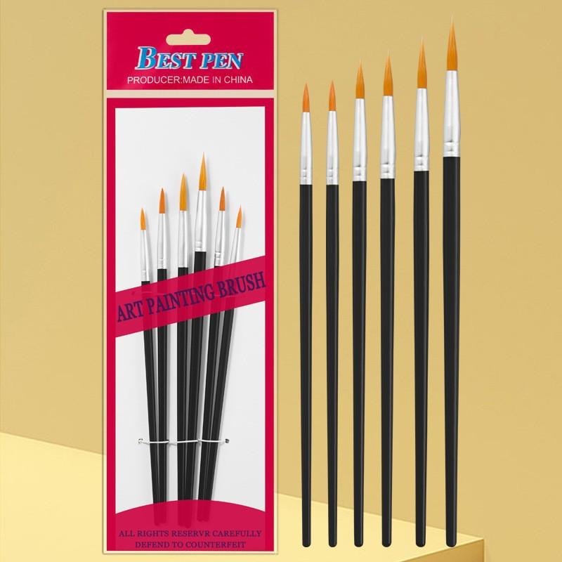 Zestaw 6/12 sztuk Pędzli Malarskich Dla Dzieci Akrylowych Z Płaskimi Okrągłymi Szpiczastymi Pędzlami Rzemieślniczymi Akwarelowymi Olejnymi