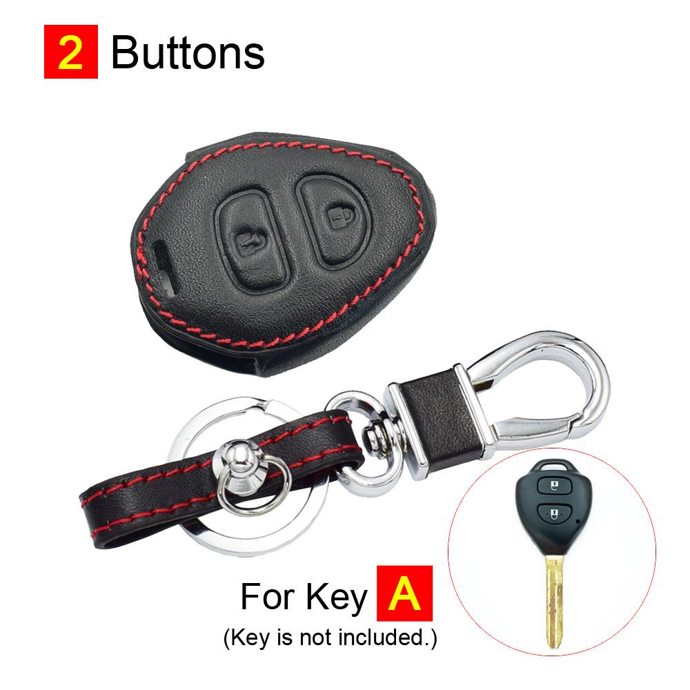 Leather Car Key Cover Remote Fobs Shell Protector Cases Auto Accessories For Toyota Camry Avalon Corolla Matrix Rav4 Venza Yaris