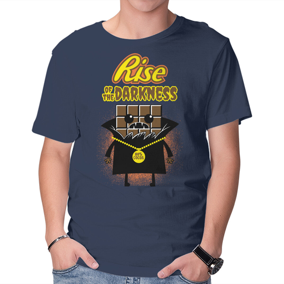 Unisex Crew Neck T-Shirt Rise Of The Darkness Graphic Short Sleeve Casual Tee L