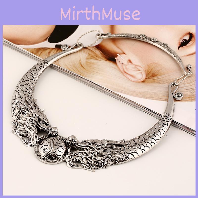 Double Retro Dragon Design Ethnic Style Collar For Vintage Costume Accessory