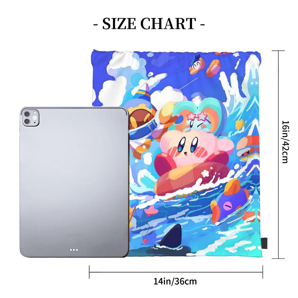 Custom K-Kirbys Drawstring Bag for Shopping Yoga Backpacks Women Men Cartoon Sports Gym Sackpack