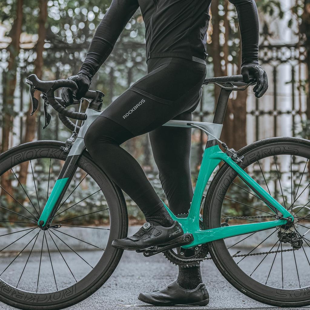 ROCKBROS Winter Cycling Warm and Warm Cycling Racer Cycling Bicycle Pants for Road Size 3XL Men's Pants, Fleece-Lined, Padded, Tights, Pants, Wear,