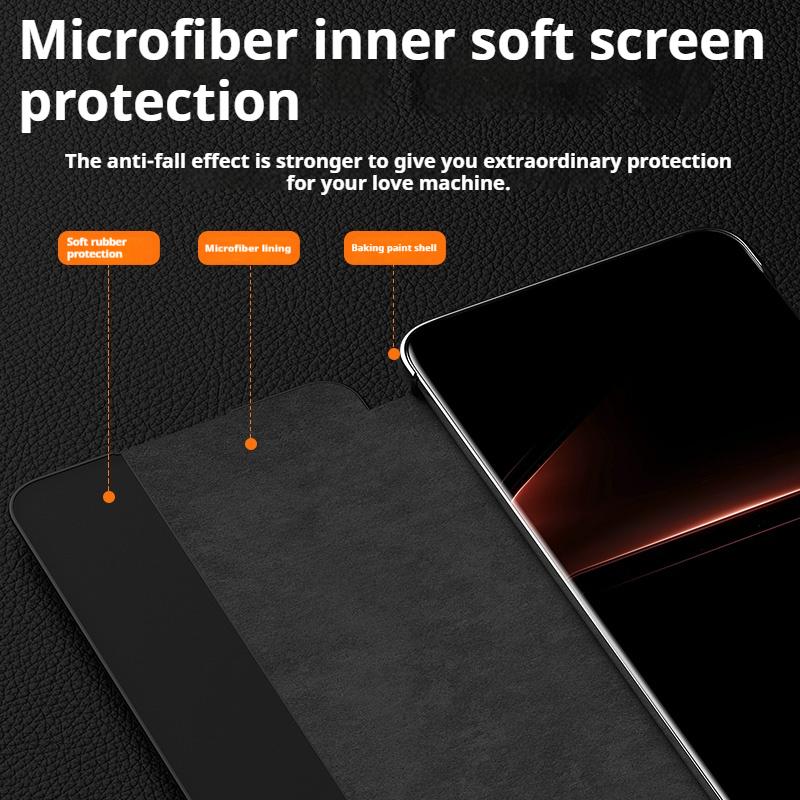 Genuine Leather Flip Cover Case For HUAWEI Mate 70 Pro RS Mate 60 Smart View Wake Sleep Call ID Display