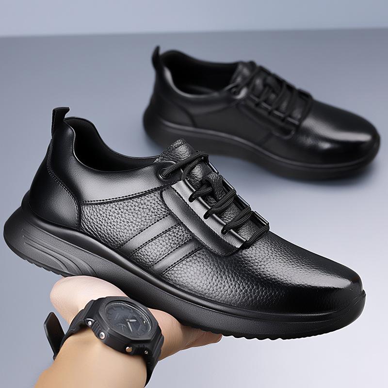 Men's shoes autumn and winter first-layer casual men's fashion breathable soft-soled casual leather shoes men