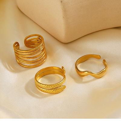 Stal nierdzewna Geometryczny Pierścionek Serce Liście Dla Kobiet Osobowość Modny Otwarty Pierścionek Na Palec Biżuteria Pasujący Do Wszystkiego