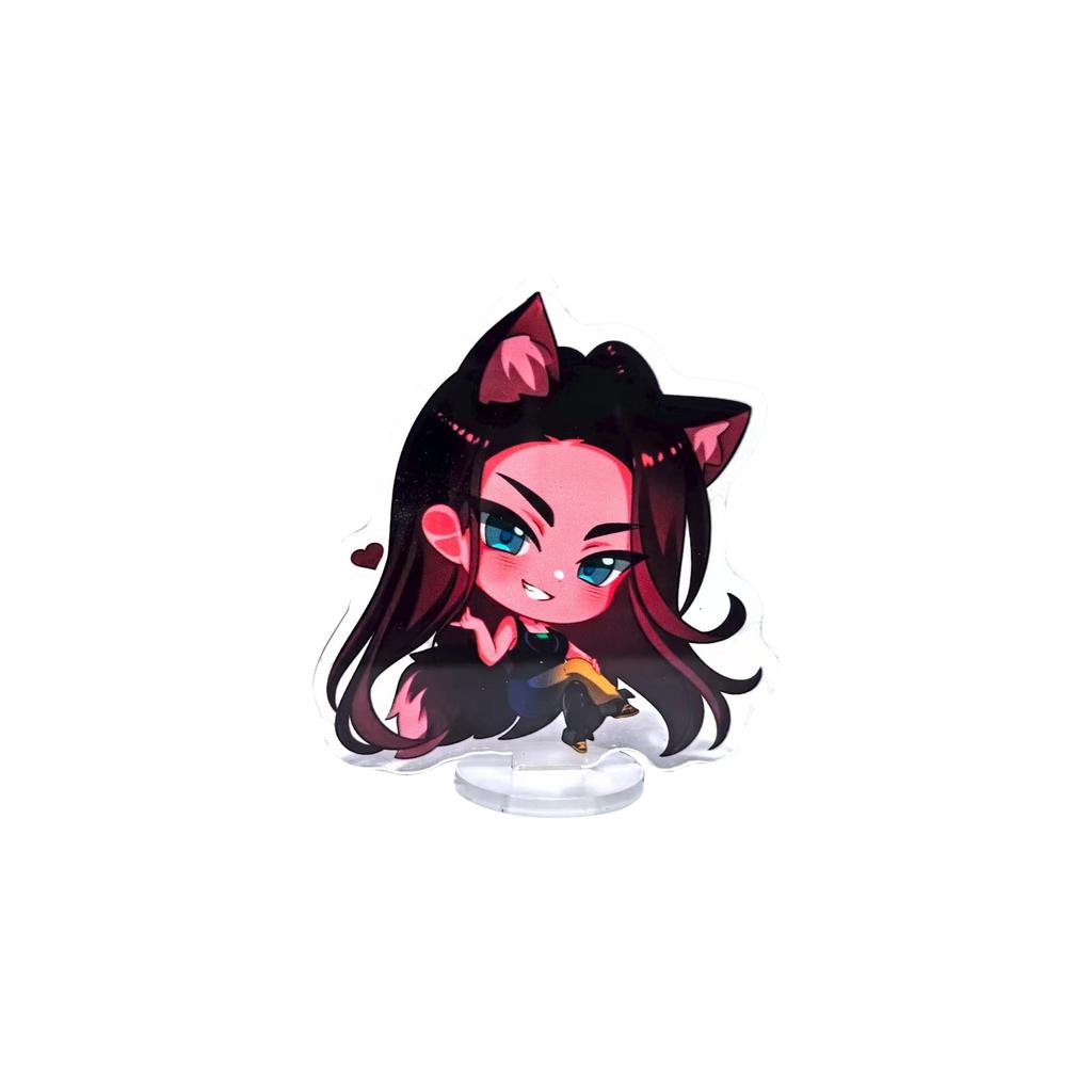 Blue Cat Transparent Double-Sided Acrylic Desktop Ornament