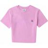 MLB New York Yankees Solid Color Small Logo Round Neck Pullover Short Sleeve T-Shirt Women Tops Pink 3FTSBA143-50PKP