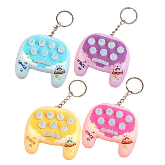 Cartoon Handheld Game Keychain with Whack-a-Mole LED Light Mini Electronic Toy Pendant for Bags Backpacks Fun Grab Machine Prize Gift for Kids Teens