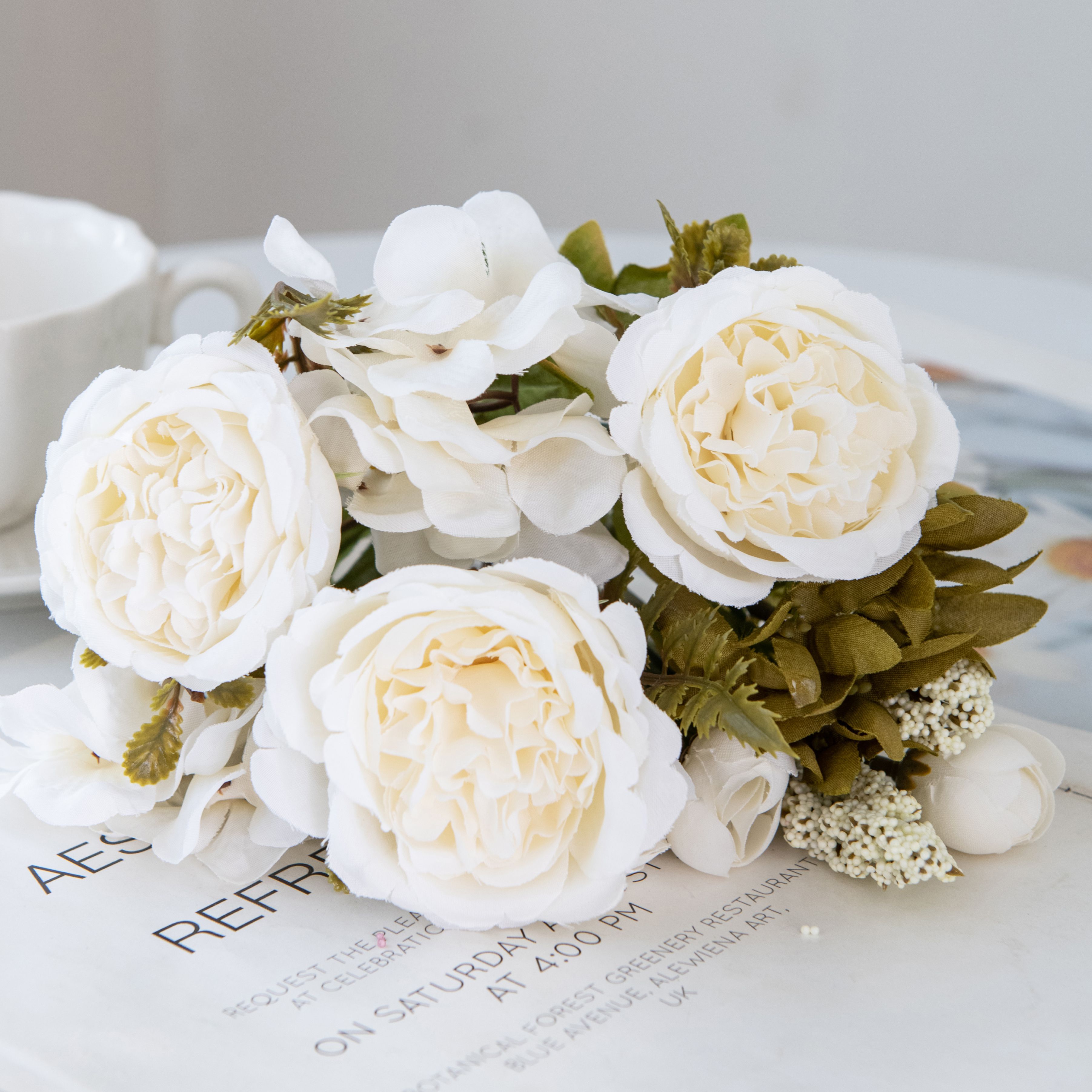 

32CM Artificial flowers Christmas Wreath Wedding Garden Arch Fake Peony Bouquet bonsai for Home Decor Silk Hydrangea scrapbook золотий