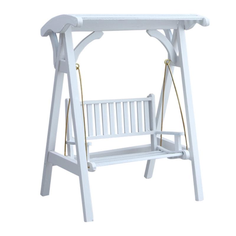

Handcrafts Doll House Accessories Wooden Swing Chair Miniature Furntiure For 1:12 Scale Doll House Landscape Decoration белый