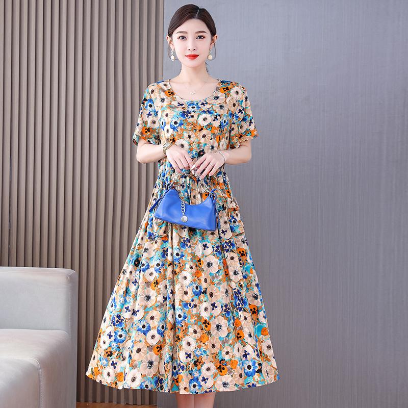 Vintage Blumenkleid für Damen in Übergröße, Sommerkleid für Damen, lässig, lange Kleider