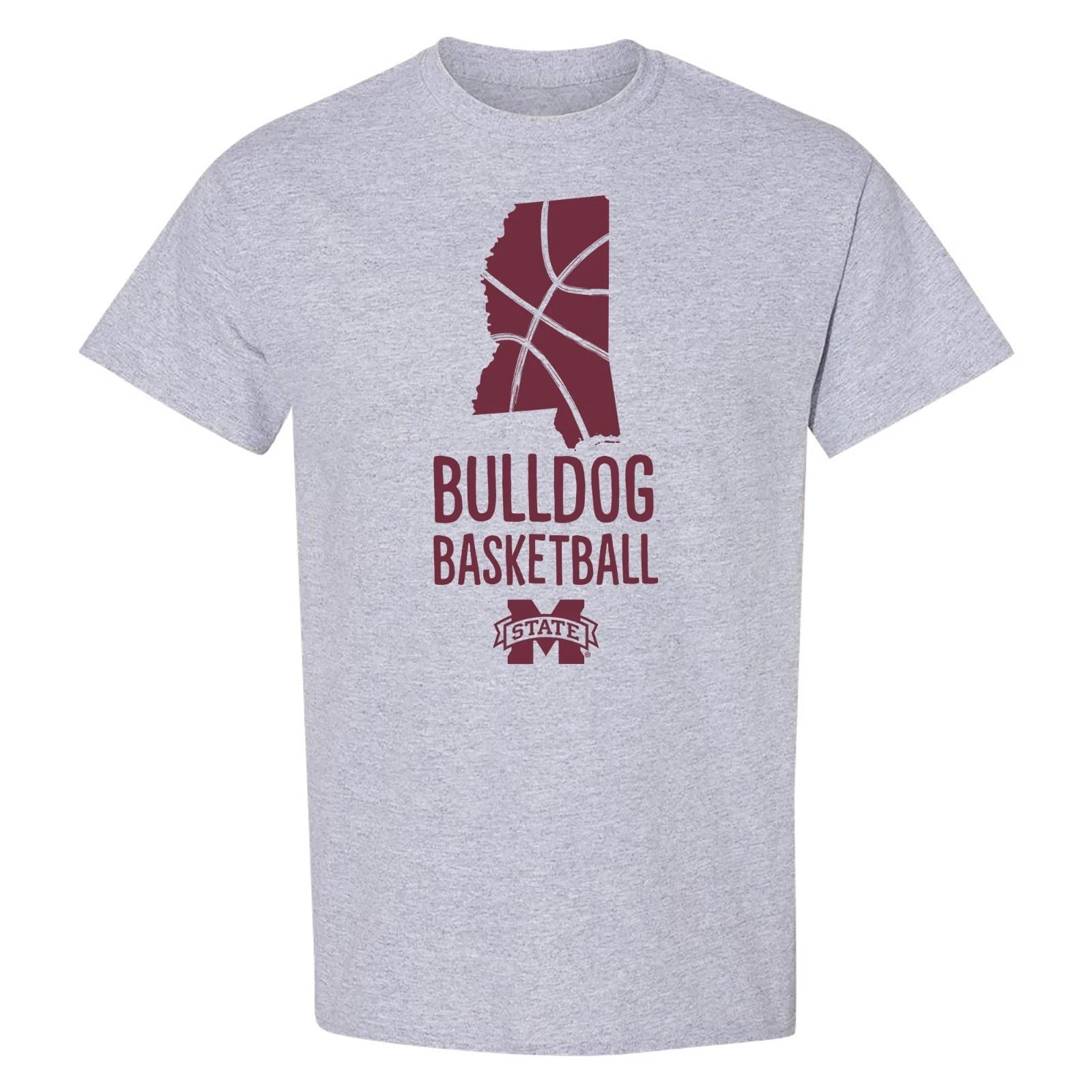 Mississippi State Bulldogs Basketball Brush State T-Shirt - Sport Grey 3XL