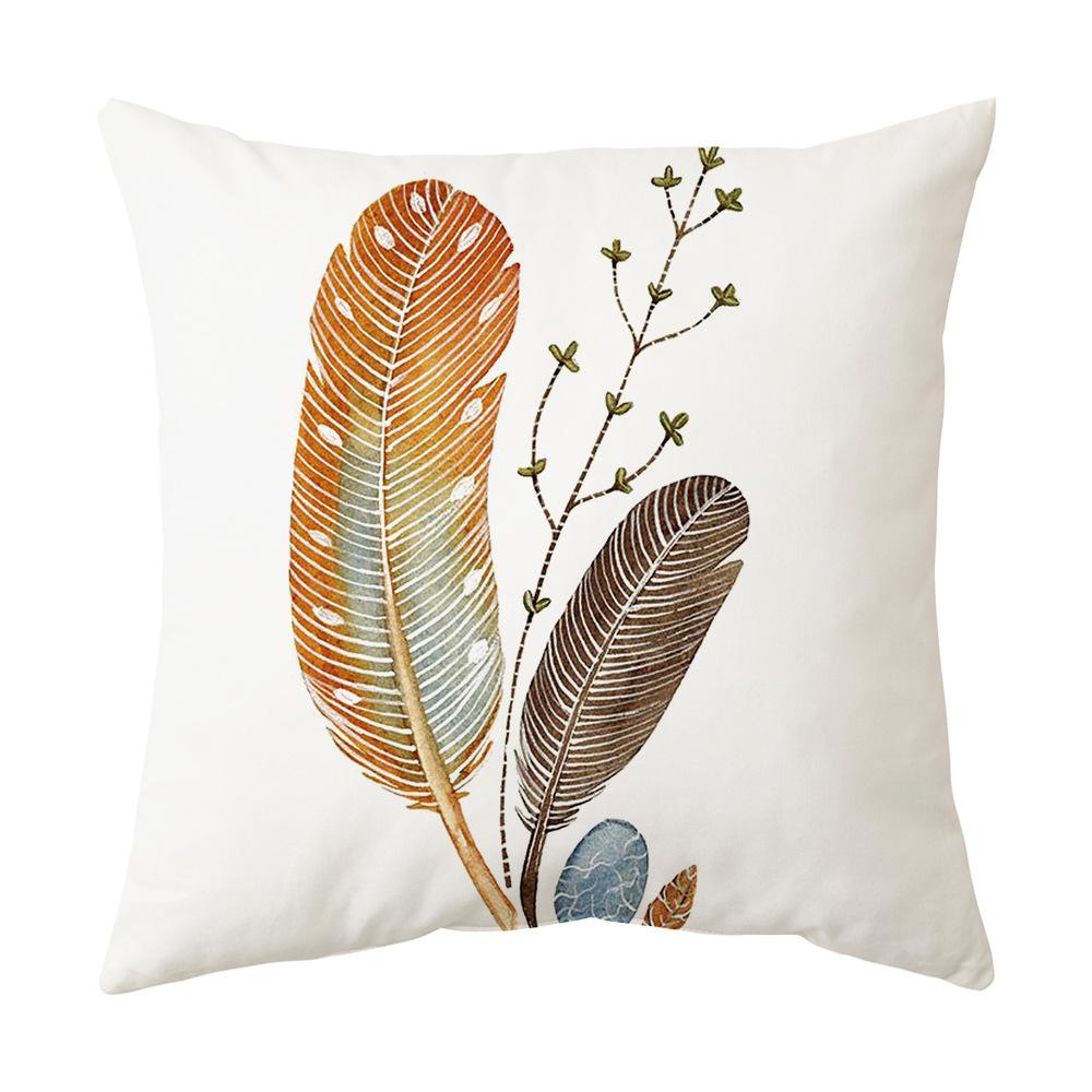 Pillow Cover Short Plush Ins Leaf Combination Pillow Home Sofa Cushion Cushion Cover Bedside Pillow