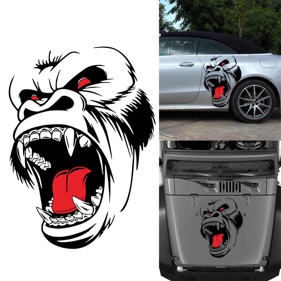 Ape Totem Car Sticker Pickup Truck Window Hood Decoration Creative Door Sticker