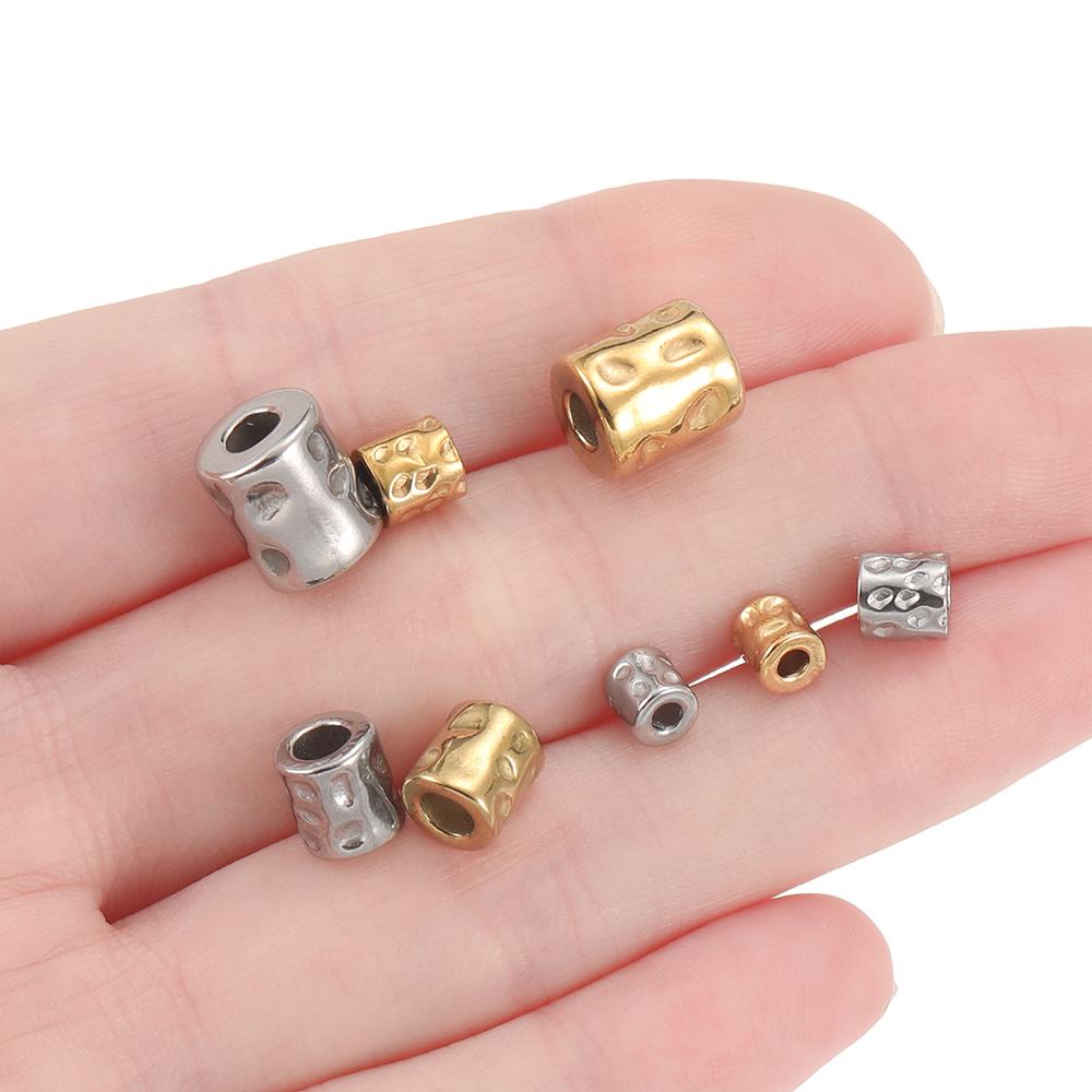 5Pcs/Pack Stainless Steel Cylinder Tube Bead Gold Plated Spacer Beads For DIY Necklace Bracelet Jewelry Making Accessories