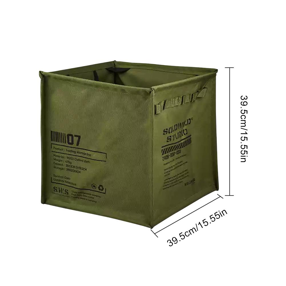 60L Large Capacity Portable Folding Trash Can Lawn & Leaf Waste Bag with Rope Storage Durable Oxford Fabric for Outdoor Camping