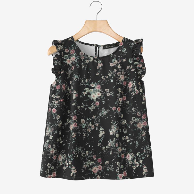 

ZANZEA Женские повседневные топы-майки без рукавов с круглым вырезом и цветочным принтом