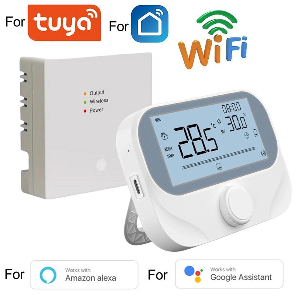 1 Set Boiler Thermostat Receiver 118x86x24mm RF Boiler Thermostat For Tuya Smart App Wireless Programmable Room Thermostats