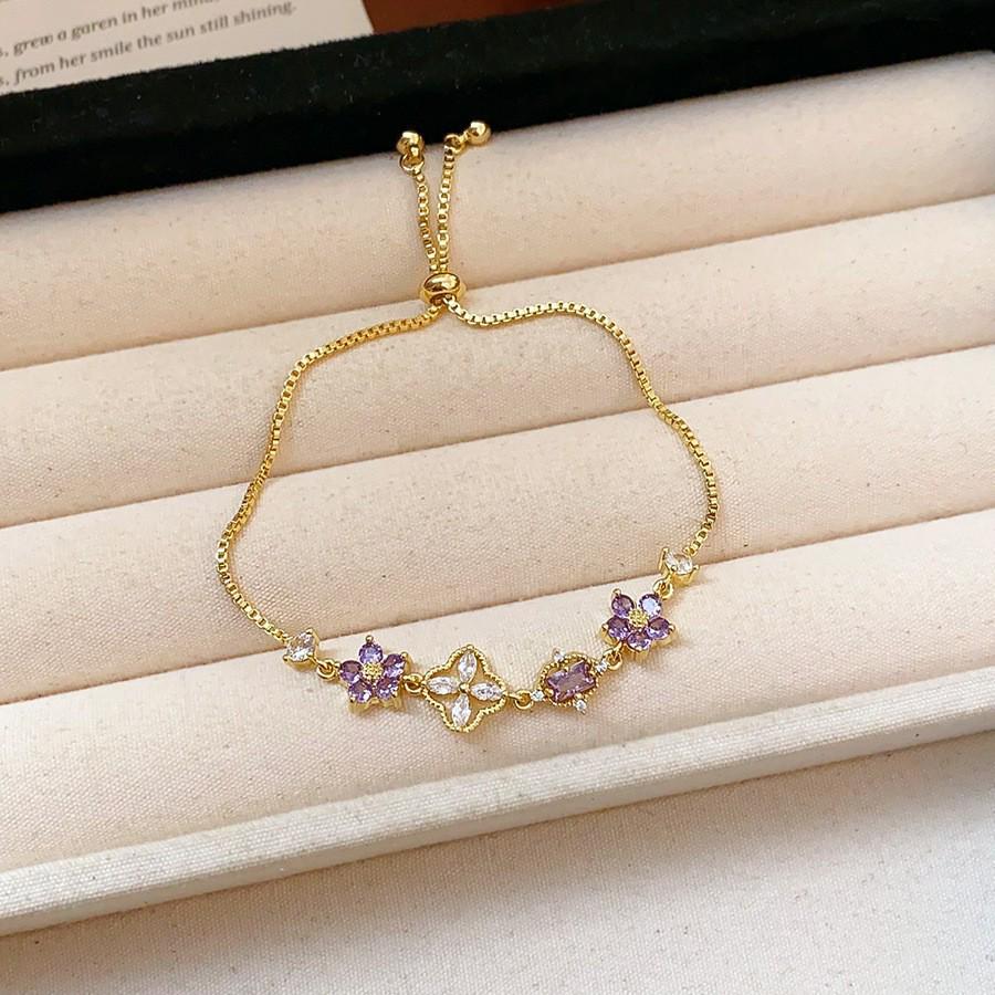 Exquisite Zirconia Star Flower Bracelet: Fashionable, Versatile, and Elegant Women's Hand Jewelry