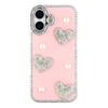 For iPhone 17 Case Rhinestone Edge Pearl Love Decor TPU+PC IMD Phone Cover
