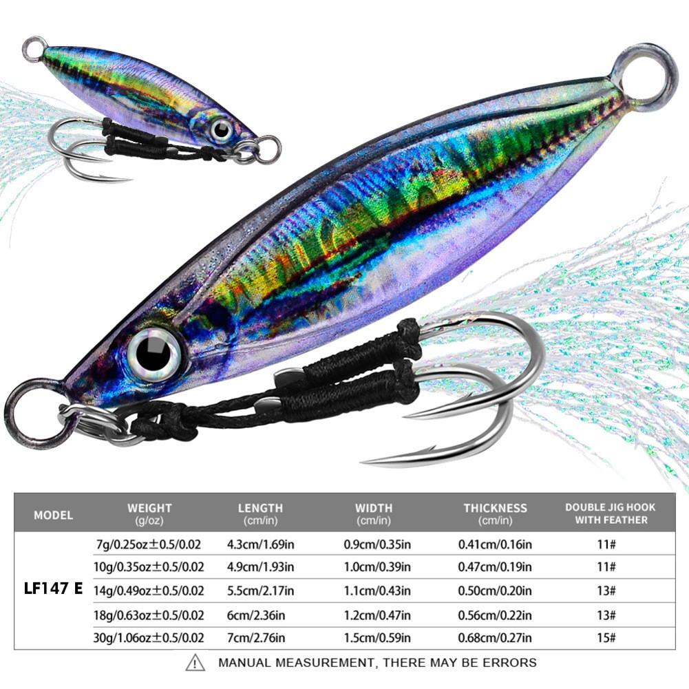 Lifelike Action Bait Metal Spoon Jig Sinking Fishing Lure Fast Sinking Design