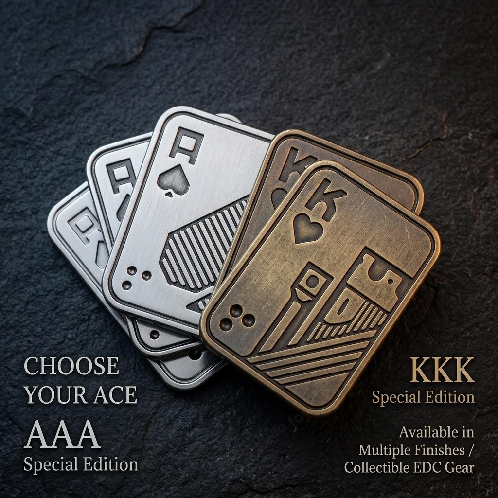 Three Layer Aaa Poker Fidget Slider Metal Edc Toys Portable Adhd Relief Tool Anxiety Stress Relief Toys For Adults Office Relax