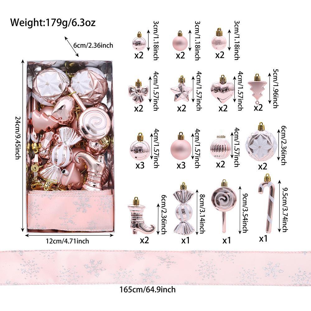 Christmas Tree Ornaments Set: Candy & Ball Decorations