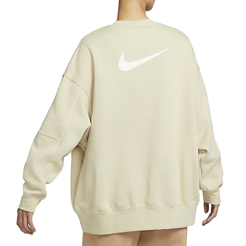Nike Logo Printed Fleece Crewneck Long Sleeve Sweatshirt Women sweatshirt Off-White DV7088-206
