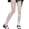 Women Japanese See Through Fishnet Pantyhose Stockings Gothic 90s Checkered Grid Pattern Bottoming Leggings Mesh Tights