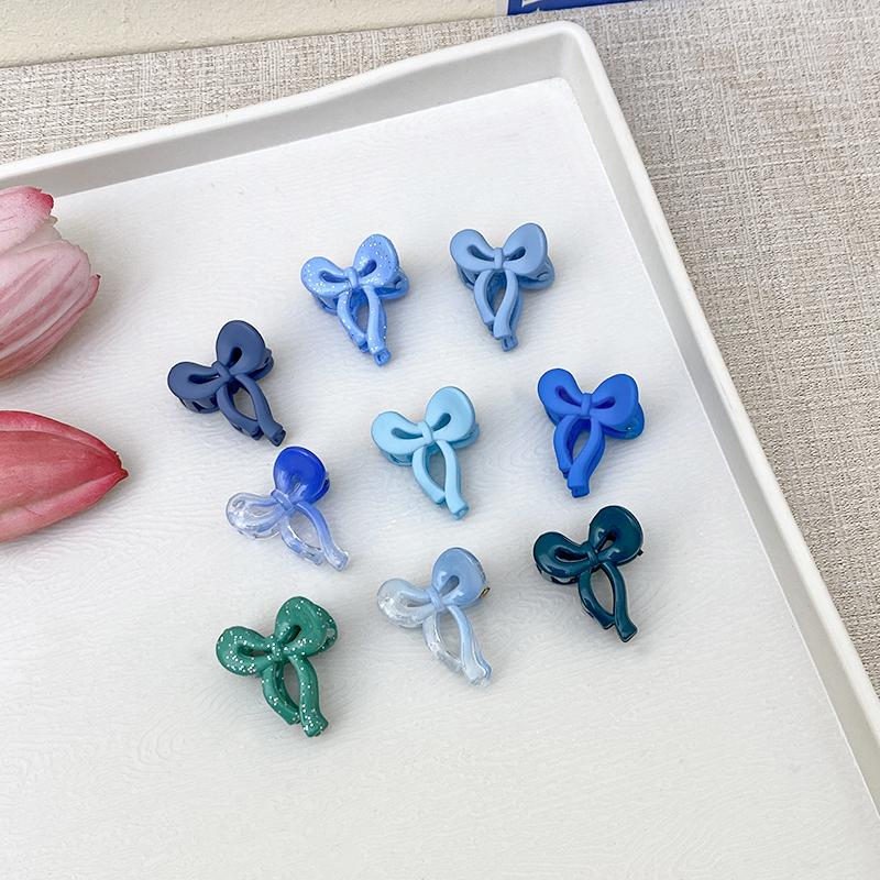 New Candy Color Gradient Bow Small Hair Clip for Women's Cute Mini Exquisite Colorful Grasp Clip Girl Hair Accessories