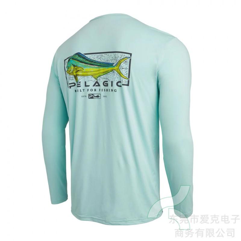 Camicia da pesca da uomo ad asciugatura rapida con protezione UV UPF 50 a maniche lunghe, traspirante, per sport all'aperto, ciclismo