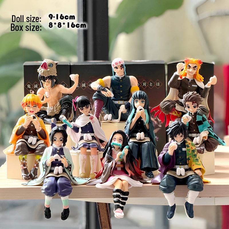 Demon Slayer Large Anime Figure Set: Tanjiro, Zenitsu, Nezuko, Giyu Model Toy