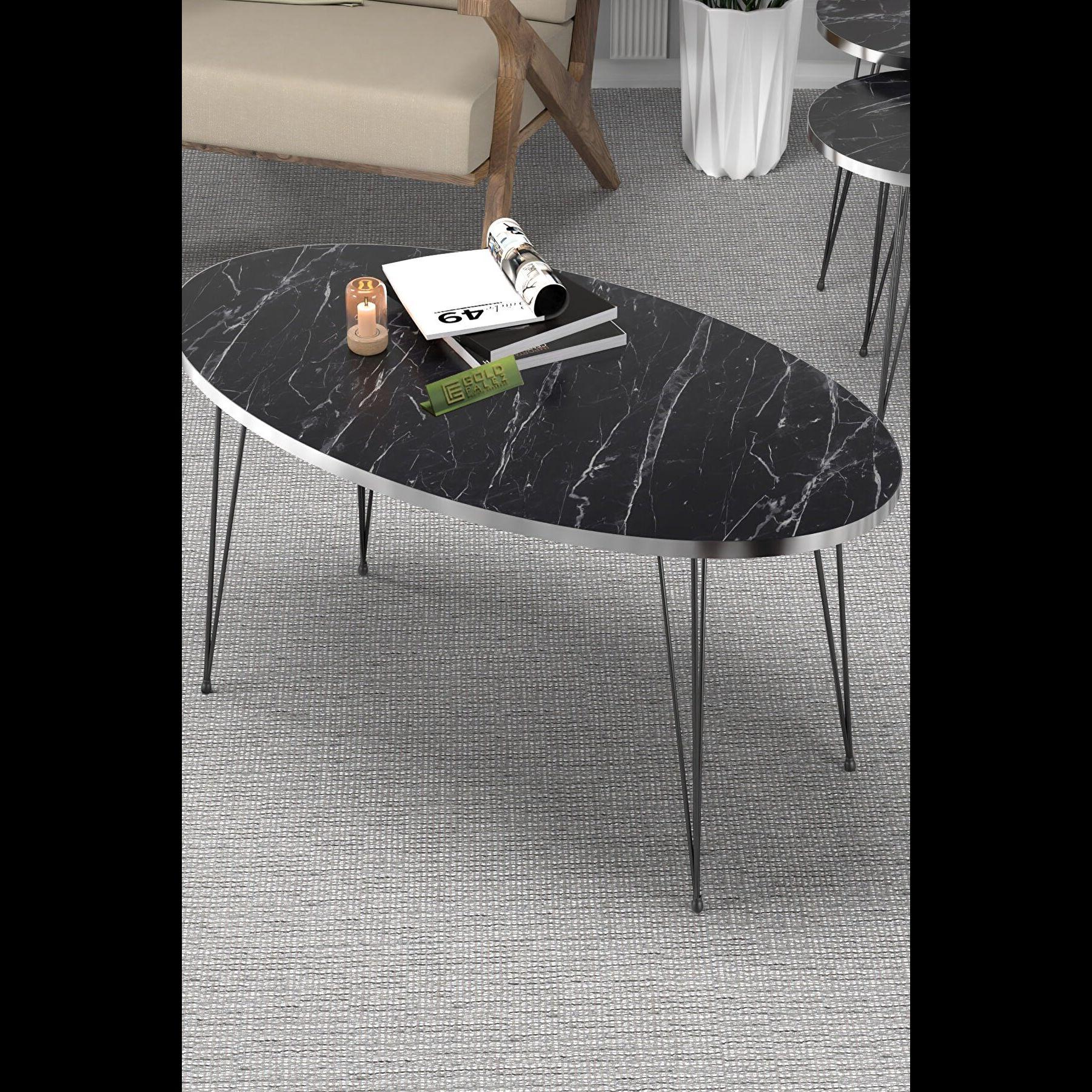 

Центральный стол Ellipse Black Wire Leg Silver Bendir