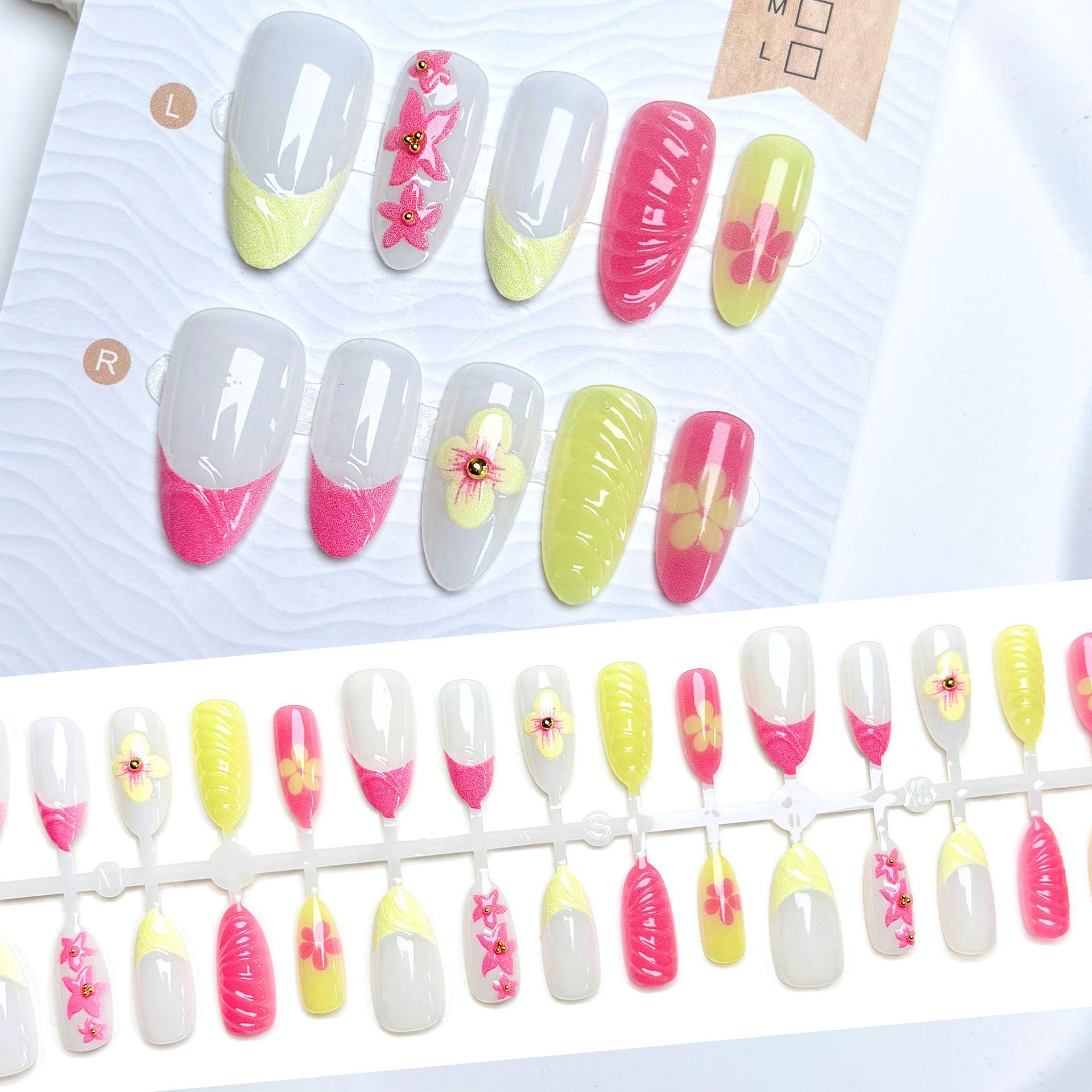 

3D Spring Flowers Dopamine Press-on Nails - Playful Vacation Style