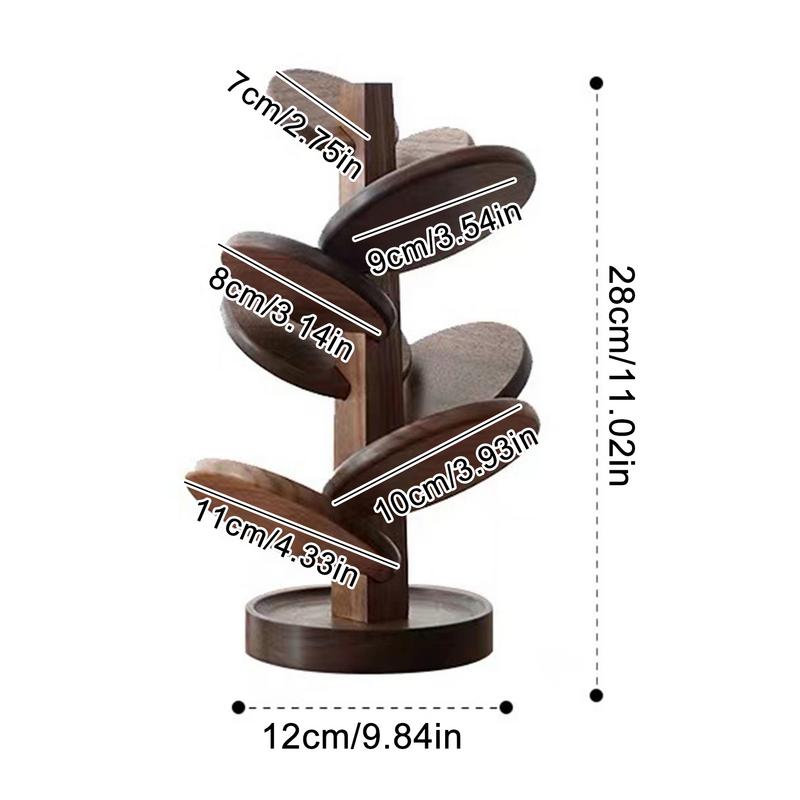 Creative Wooden Tree Coasters Tree 8Pcs Table Mat Set Removable Insulation Pad Set for Kitchen Tableware Hot Dishes