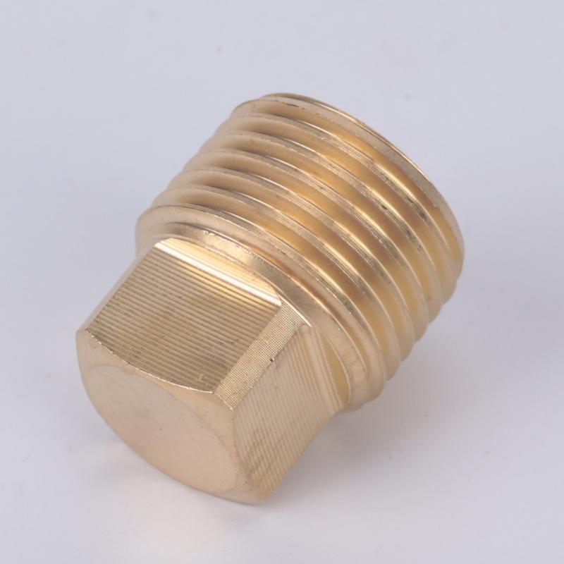 Threaded Port Sealing Fitting in Brass with Flat-Sided Drive Head for Screw-In Closure and Marine Repair Service