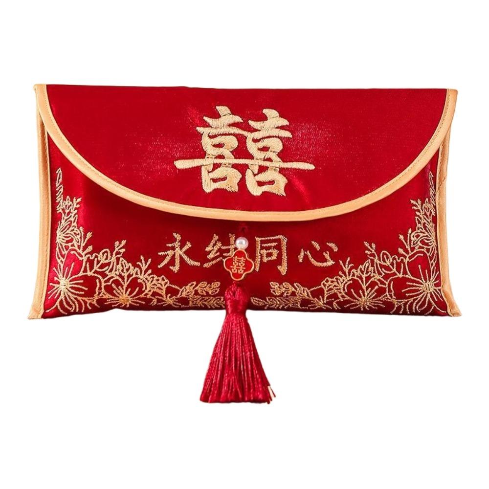 Brocade Cloth Tassel Brocade Red Envelope Spring Festival New Year Money Bag  Party Gifts
