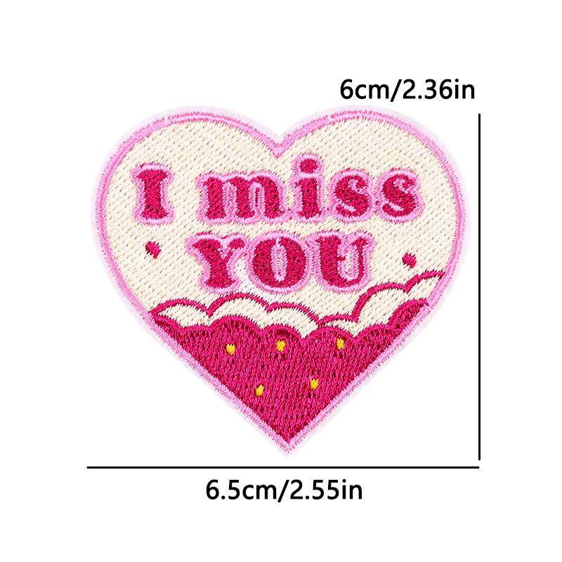 Lips Love Heart Patch Cartoon Embroidery Patch DIY Iron On Patches For Clothing Thermoadhesive Patches On Clothes Sewing Sticker