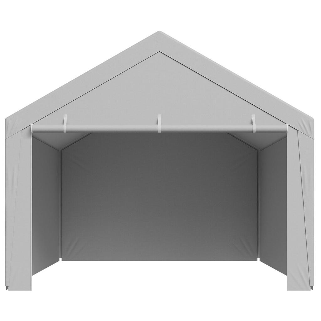 Carport Replacement Canopy, 6 x 4 m Potable Garage Tent Top Tarp with Sidewalls, UV-Resistant & Waterproof, Heavy Duty Car Shelter Tarp with Ball