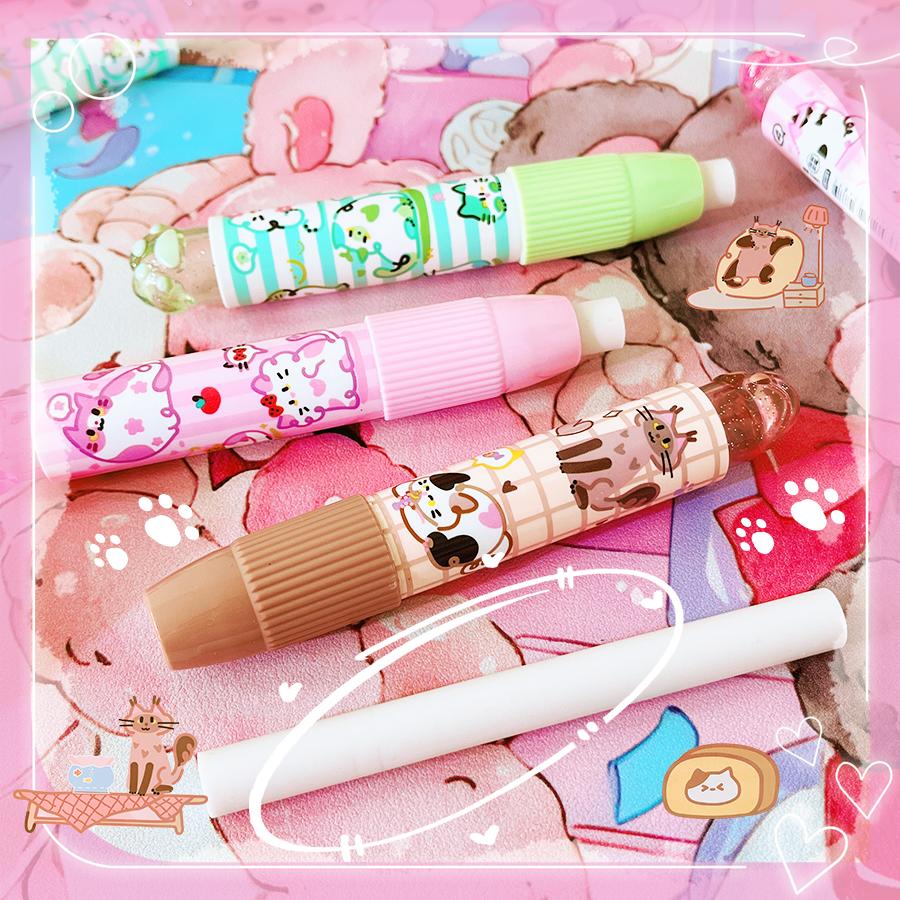 School Teacher Gift Back To School Supplies Aesthetic Cute Stationery Kawaii Object Funny Erasers Cat Rubber Cute Things