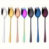 1pc 2 In 1 Stainless Steel Fruit Fork Dessert Forks for Cake Snack Salad Fork Spoon