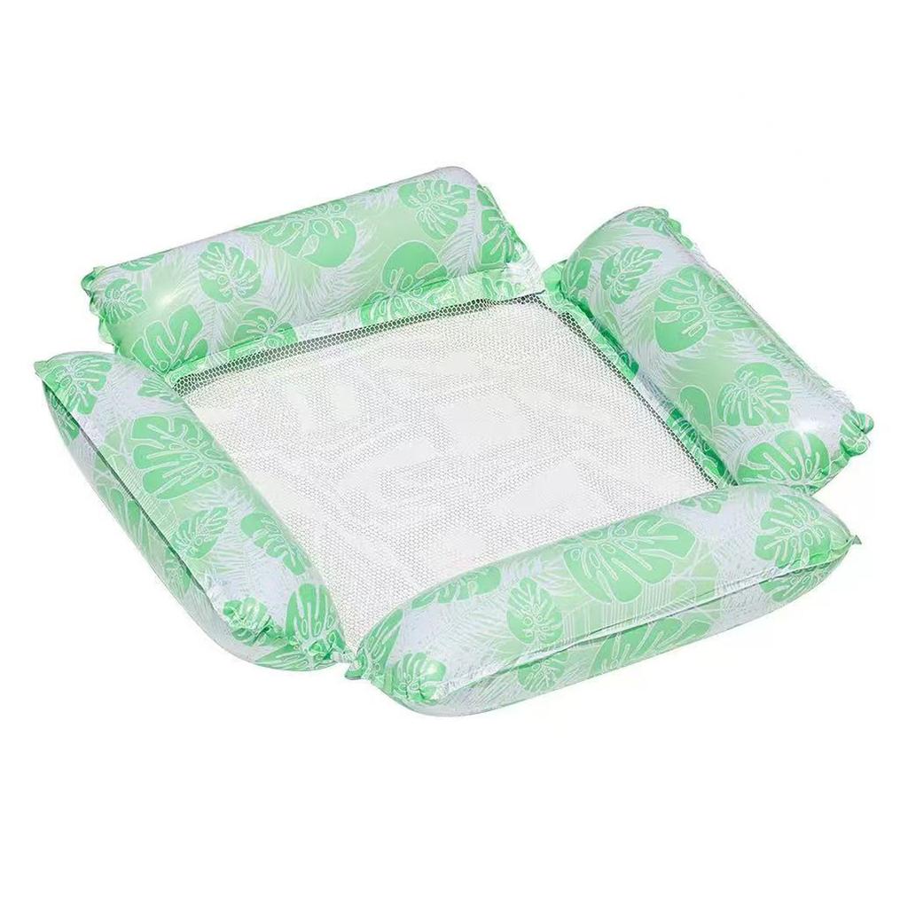Inflatable Water Hammock Swimming Pool Floating Bed Foldable Summer Lounger Chair for Adult Beach Vacation Party