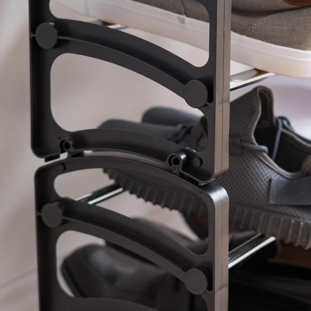 USA 2-Tier 6 Pairs Slim Metar Shoe Racks Entryway