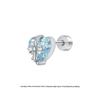 Crushed Ice Blue Winged Titanium Zirconia Stud Earrings - Unisex Cartilage Jewelry